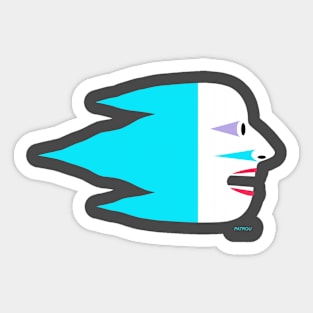 Flying Head - blue Sticker